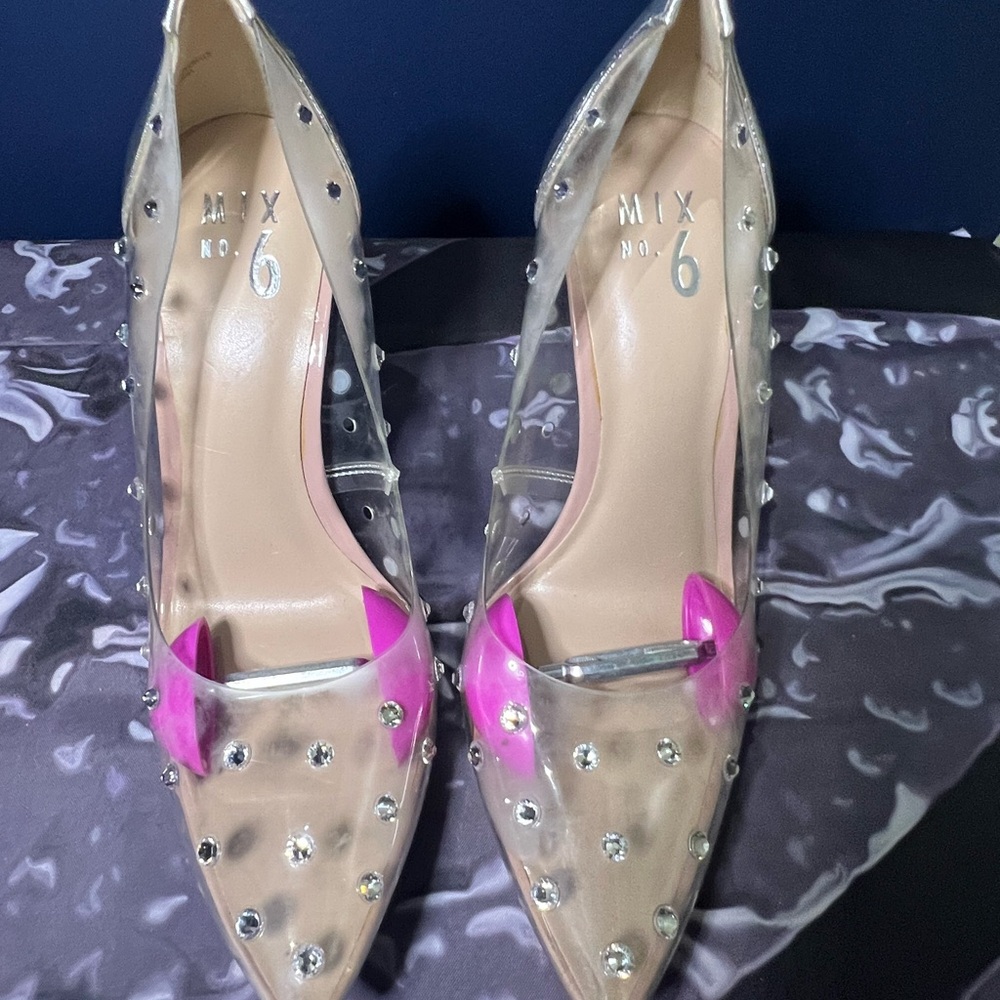 Mix No. 6 Transparent Studded Silver Heels - image 5